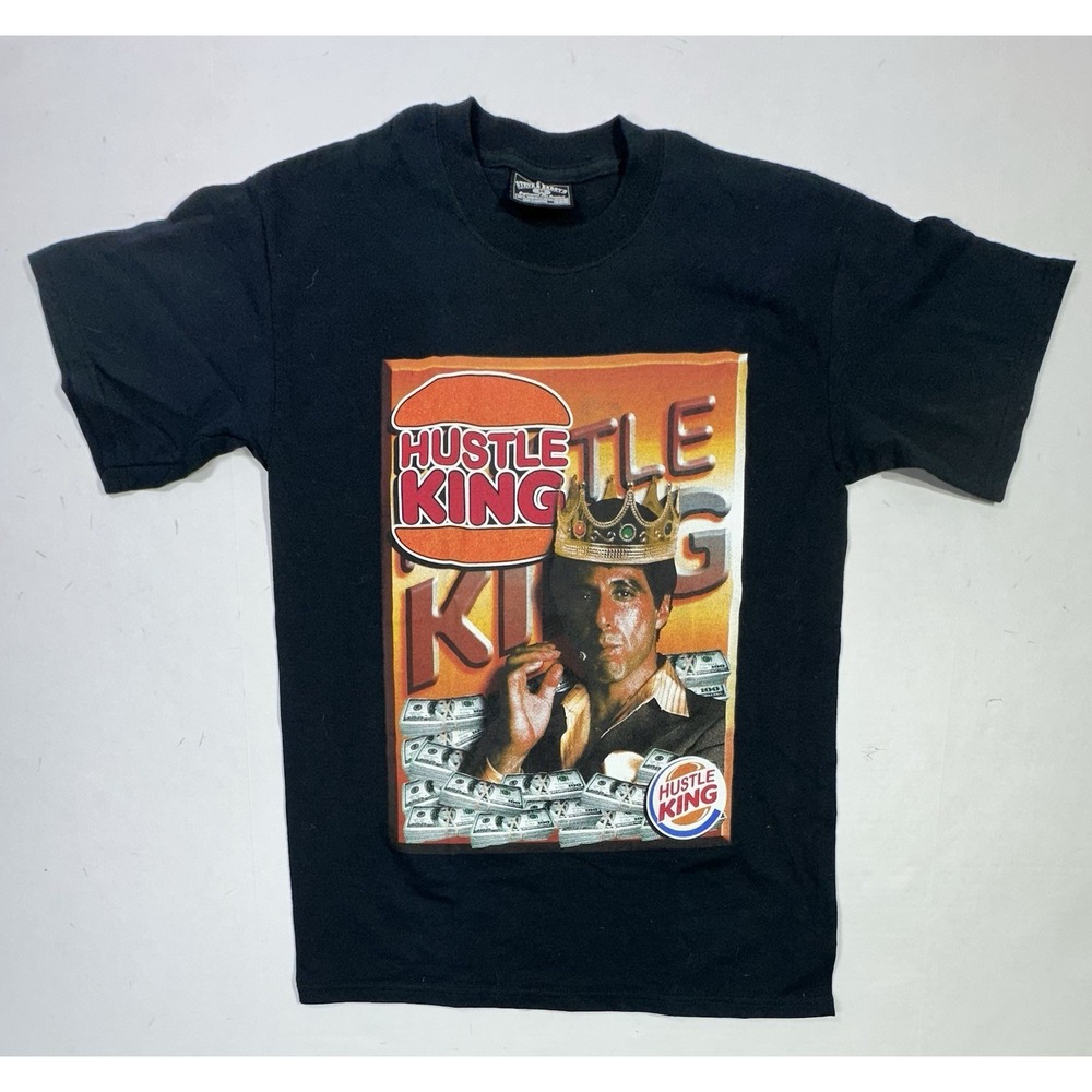 Hustle King Scarface Parody T-Shirt Size M Black Steve & Barry's Graphic Tee